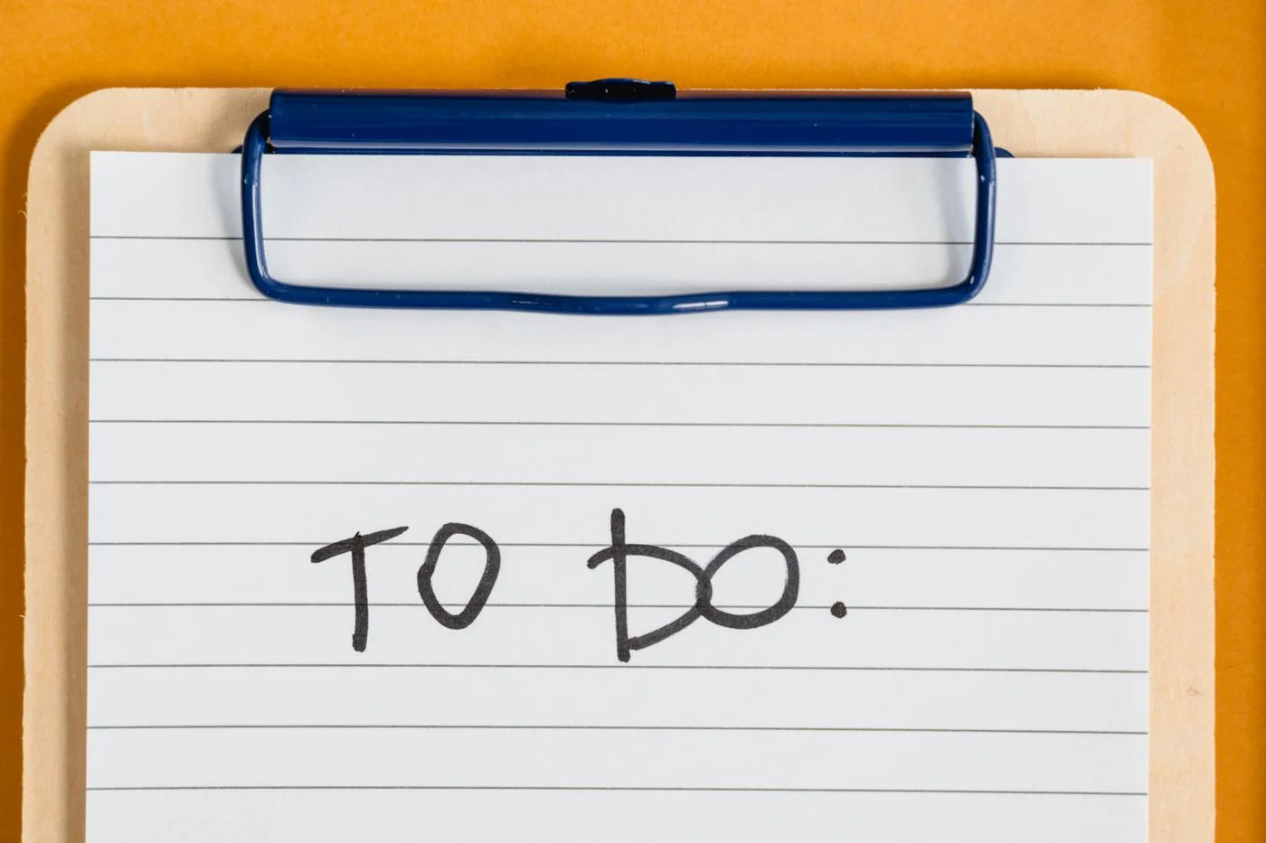 A checklist on a clipboard