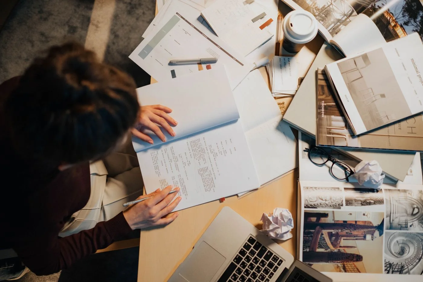 Preparing a written brief among working papers