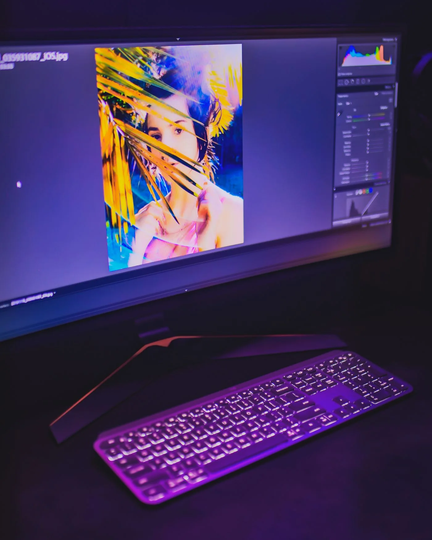 Photographs displayed in an image editor