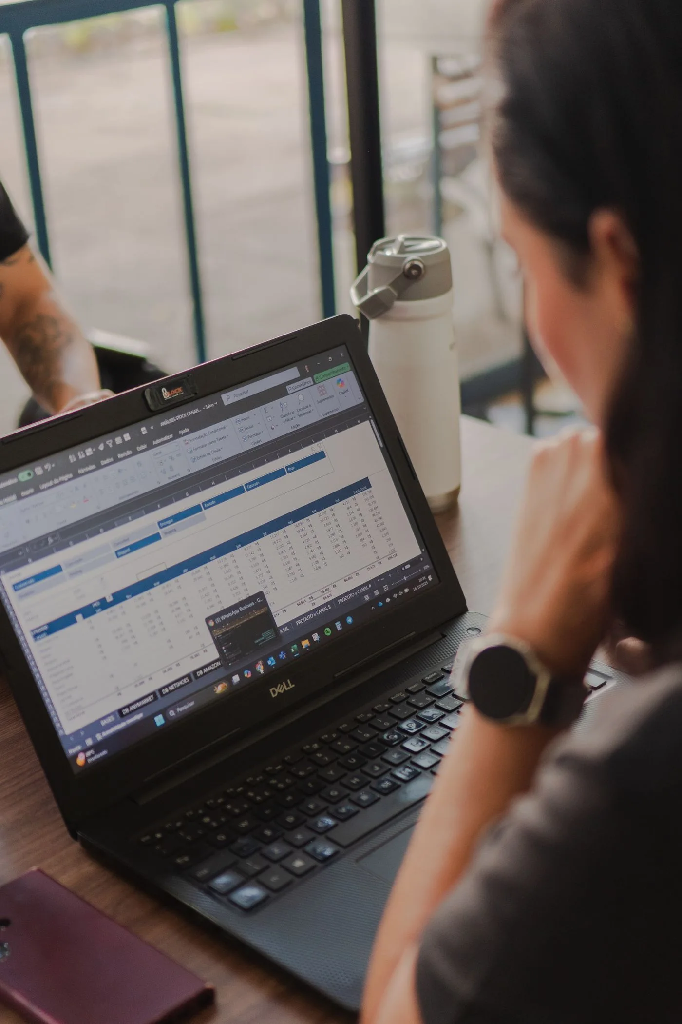 A spreadsheet open on a laptop
