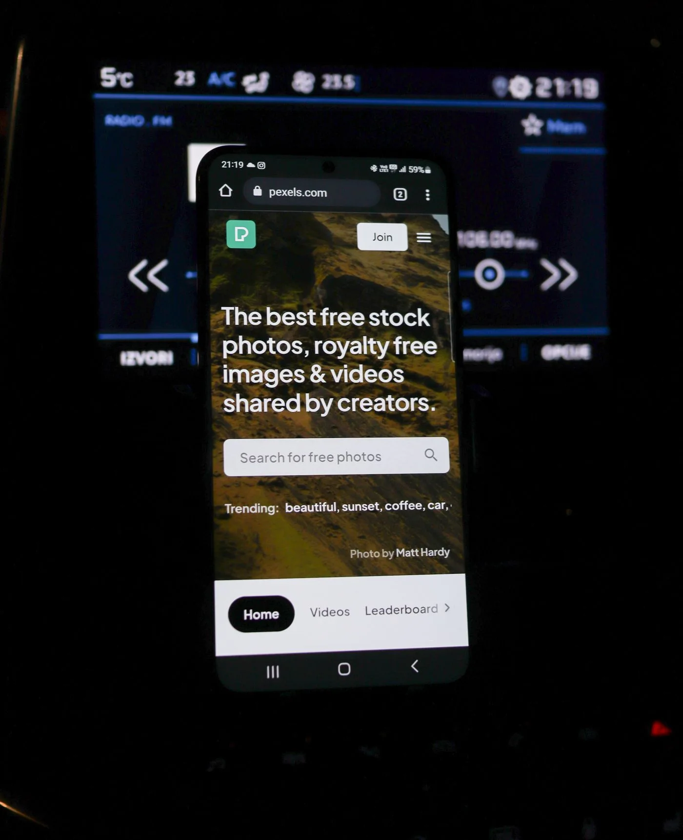 A website displayed on a smartphone
