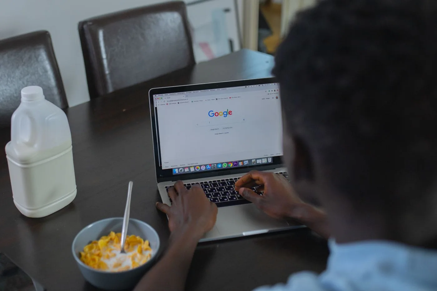 A search page open during laptop work