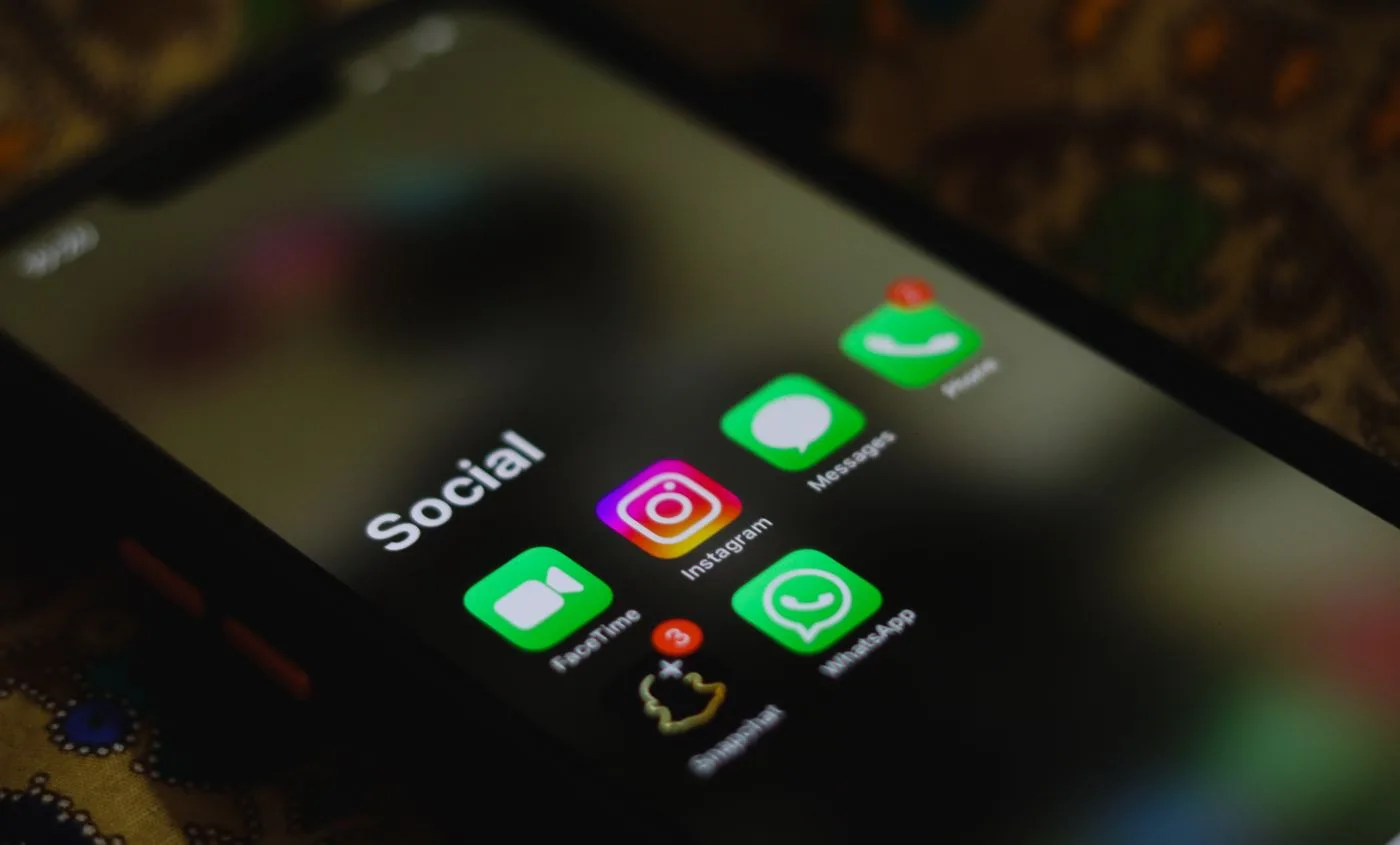 Social media applications on a smartphone