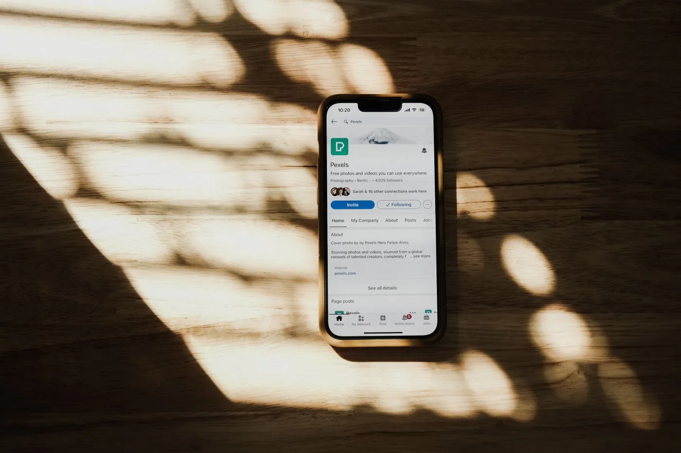 A social media profile on a smartphone