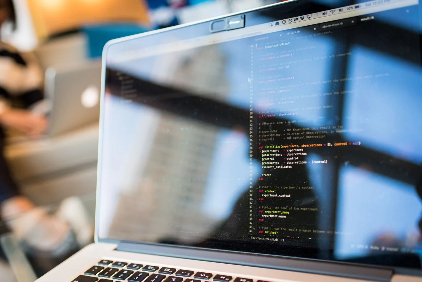 Code displayed on a laptop screen