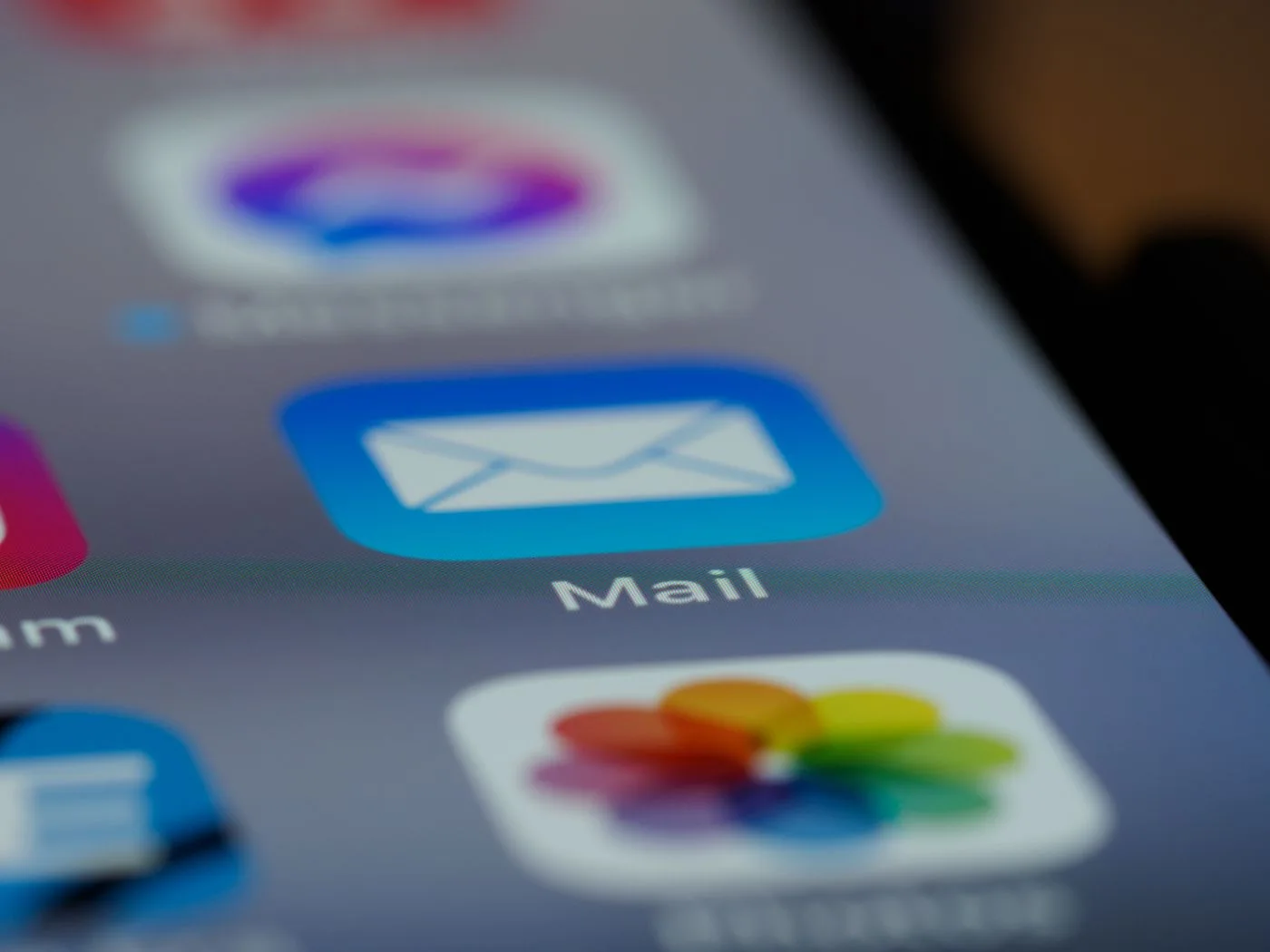 An email application icon on a phone